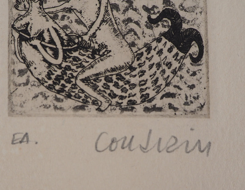 Brigitte COUDRAIN : La sirène - Gravure (détail)