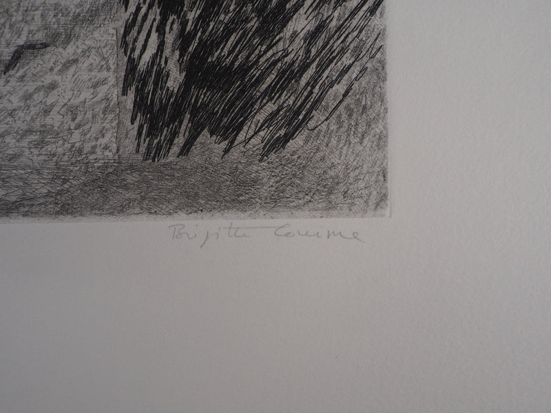 Brigitte COURME : La fenêtre - Lithographie (détail)