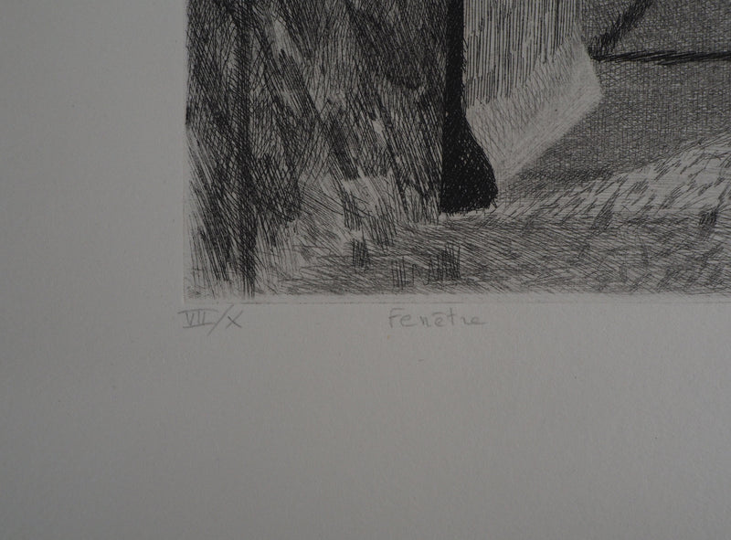 Brigitte COURME : La fenêtre - Lithographie (détail)