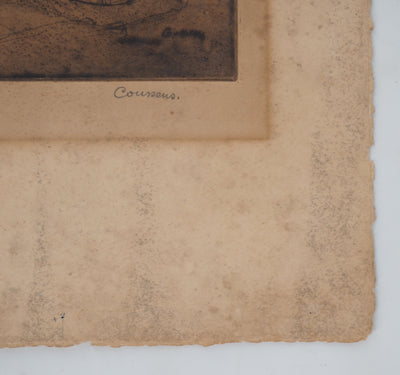Armand COUSSENS : La cuisinière - Gravure (détail)