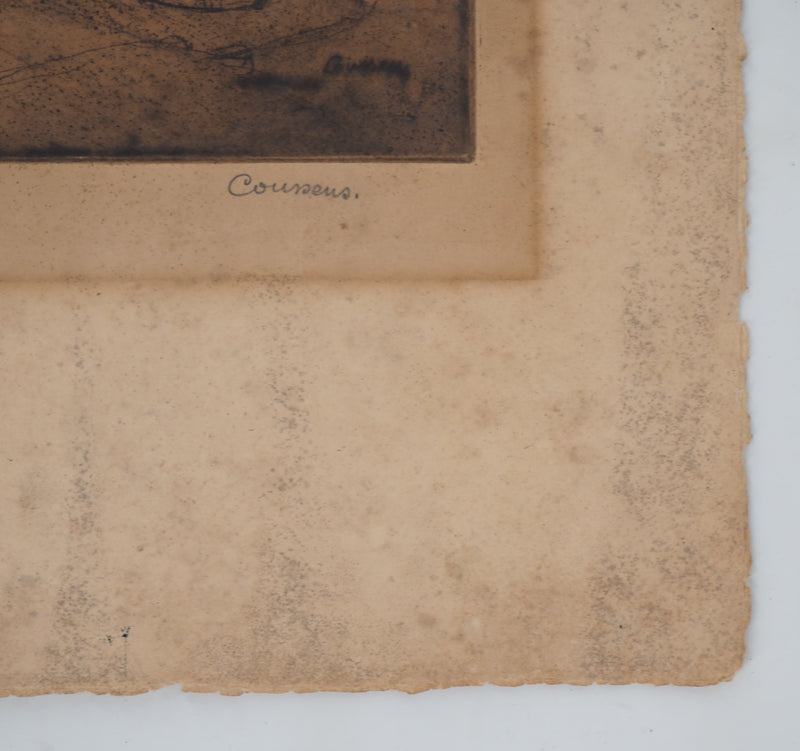 Armand COUSSENS : La cuisinière - Gravure (détail)