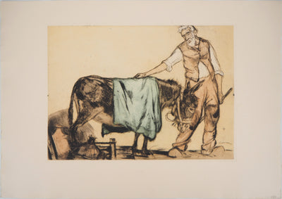 Armand COUSSENS : Fermier - Gravure