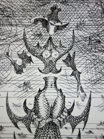 Lucien COUTAUD : Figure ésotérique - Gravure (détail)