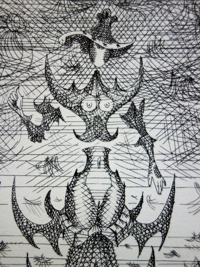 Lucien COUTAUD : Figure ésotérique - Gravure (détail)