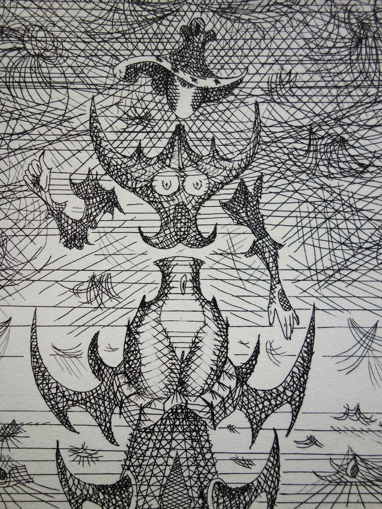 Lucien COUTAUD : Figure ésotérique - Gravure (détail)