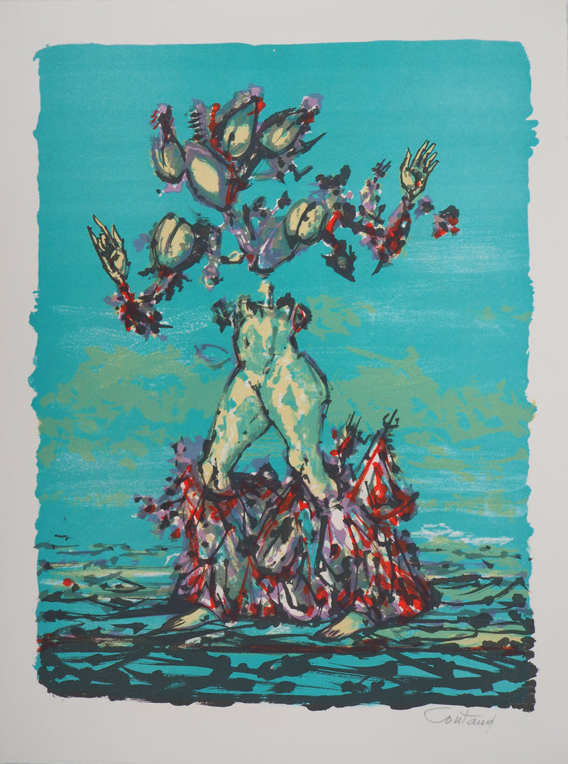 Lucien COUTAUD : Personnage surréaliste, Lithographie originale (vue générale) - Crédit photo : Galerie Art.Paris