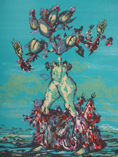 Lucien COUTAUD : Personnage surréaliste, Lithographie originale (photo de détail 3) - Crédit photo : Galerie Art.Paris
