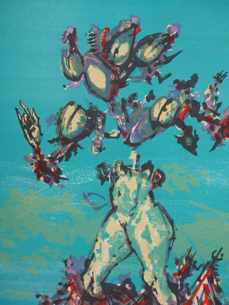Lucien COUTAUD : Personnage surréaliste, Lithographie originale (photo de détail 4) - Crédit photo : Galerie Art.Paris