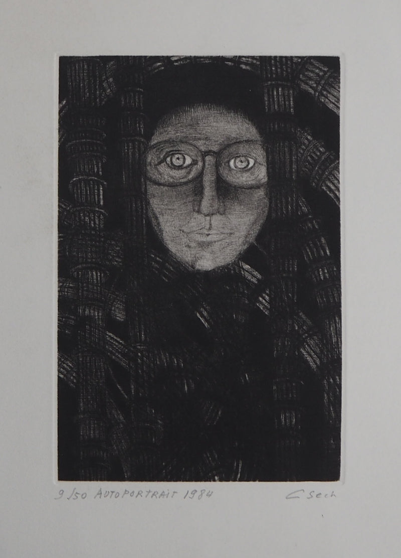 Hélène CSECH : Autoportrait, 1984 - Gravure