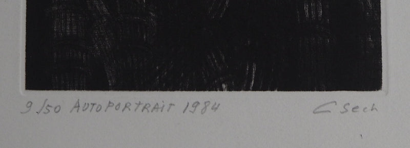 Hélène CSECH : Autoportrait, 1984 - Gravure (détail)