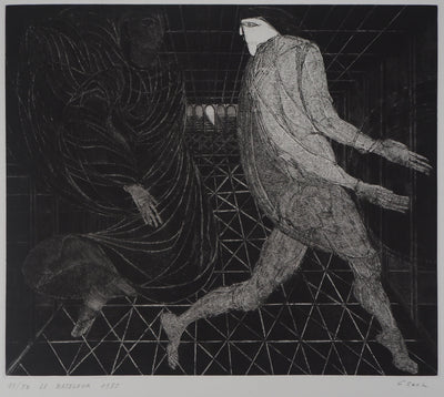 Hélène CSECH : Le bateleur, 1985 - Gravure