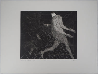 Hélène CSECH : Le bateleur, 1985 - Gravure (détail)