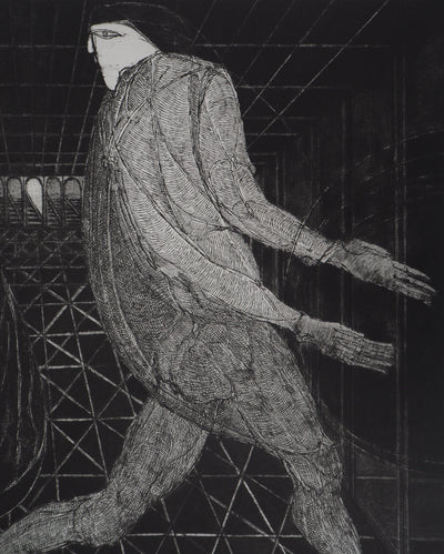 Hélène CSECH : Le bateleur, 1985 - Gravure (détail)