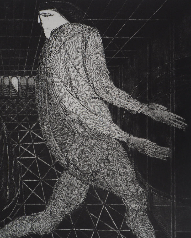 Hélène CSECH : Le bateleur, 1985 - Gravure (détail)