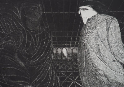 Hélène CSECH : Le bateleur, 1985 - Gravure (détail)