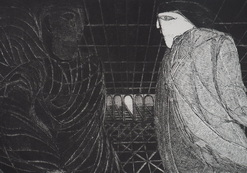 Hélène CSECH : Le bateleur, 1985 - Gravure (détail)