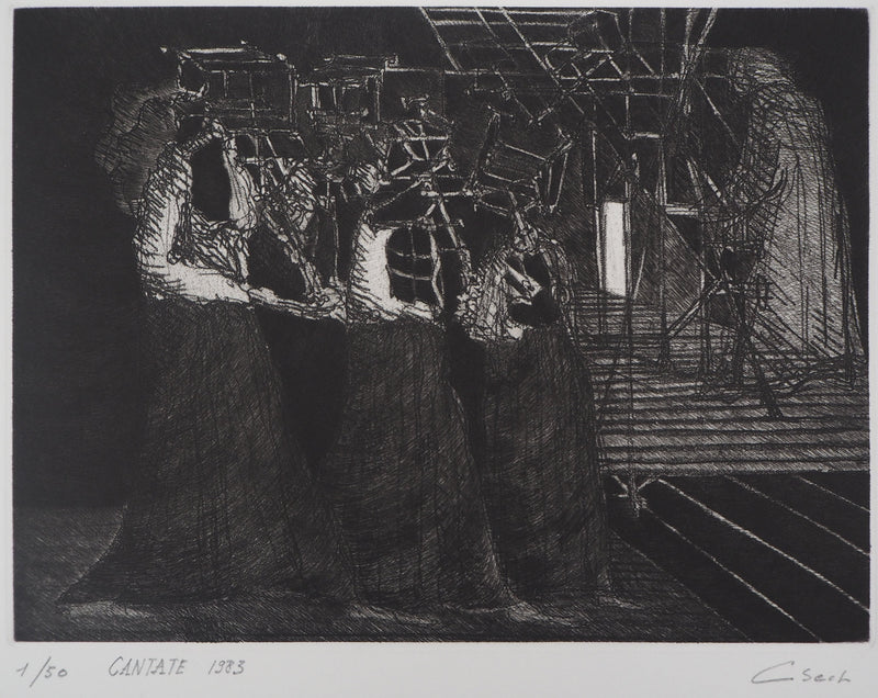 Hélène CSECH : Cantate, 1983 - Gravure