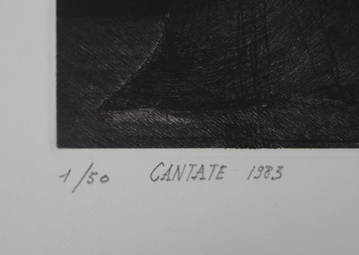Hélène CSECH : Cantate, 1983 - Gravure (détail)