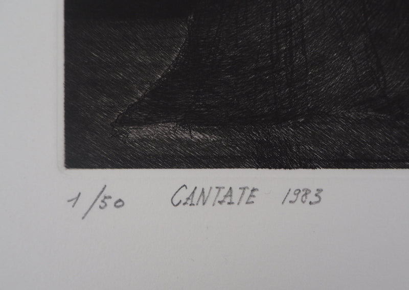 Hélène CSECH : Cantate, 1983 - Gravure (détail)