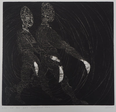 Hélène CSECH : Le jeu des cerceaux, 1982 - Gravure