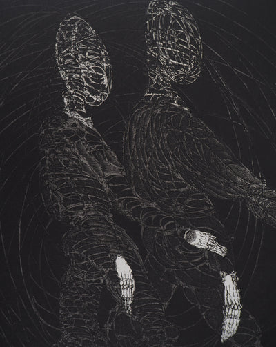 Hélène CSECH : Le jeu des cerceaux, 1982 - Gravure (détail)