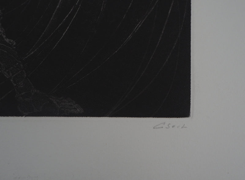 Hélène CSECH : Le jeu des cerceaux, 1982 - Gravure (détail)