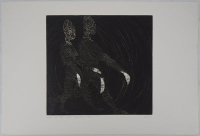 Hélène CSECH : Le jeu des cerceaux, 1982 - Gravure (détail)