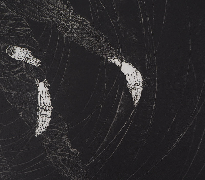 Hélène CSECH : Le jeu des cerceaux, 1982 - Gravure (détail)