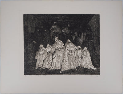 Hélène CSECH : Gravité, 1975 - Gravure (détail)