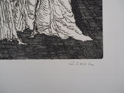 Hélène CSECH : Gravité, 1975 - Gravure (détail)