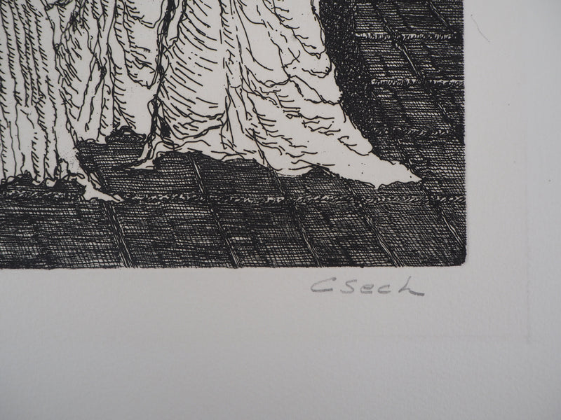 Hélène CSECH : Gravité, 1975 - Gravure (détail)