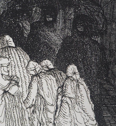 Hélène CSECH : Gravité, 1975 - Gravure (détail)