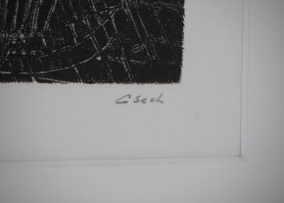 Hélène CSECH : Ibis - Gravure (détail)