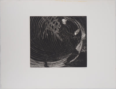 Hélène CSECH : Le meneur du jeu, 1984 - Gravure (détail)