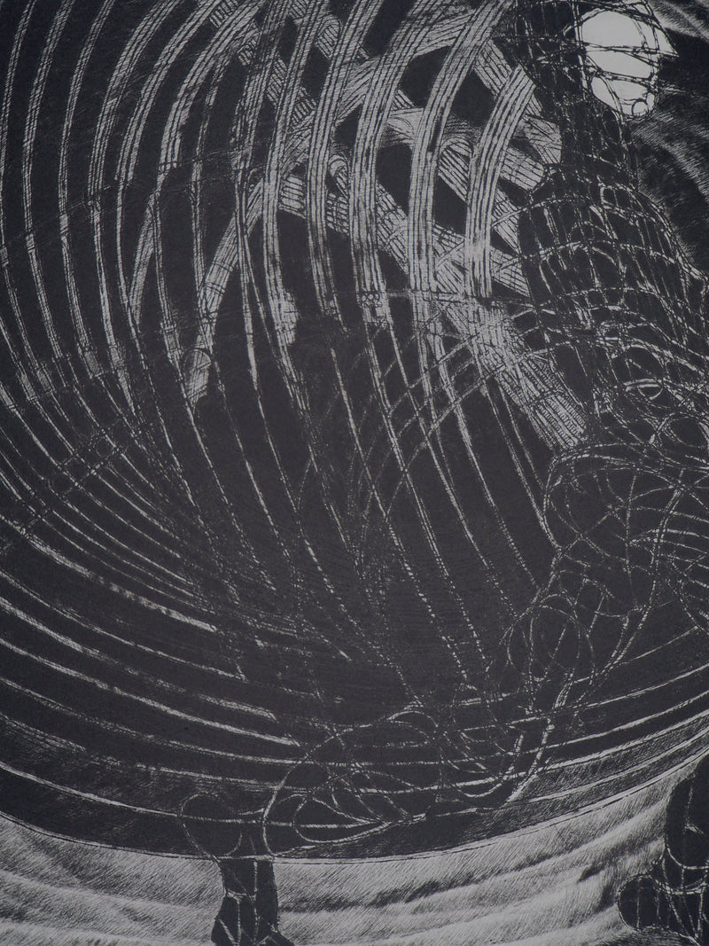 Hélène CSECH : Le meneur du jeu, 1984 - Gravure (détail)