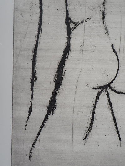 Hélène CSECH : Nu féminin de dos - Gravure (détail)