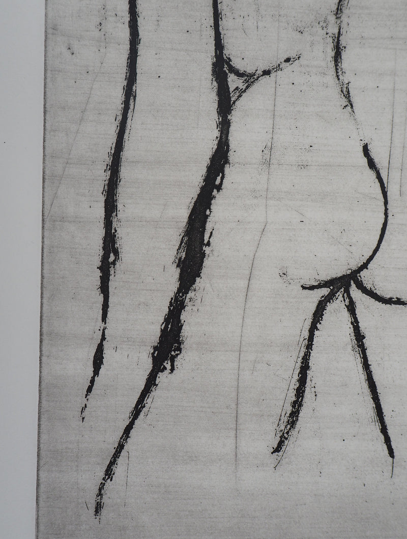Hélène CSECH : Nu féminin de dos - Gravure (détail)
