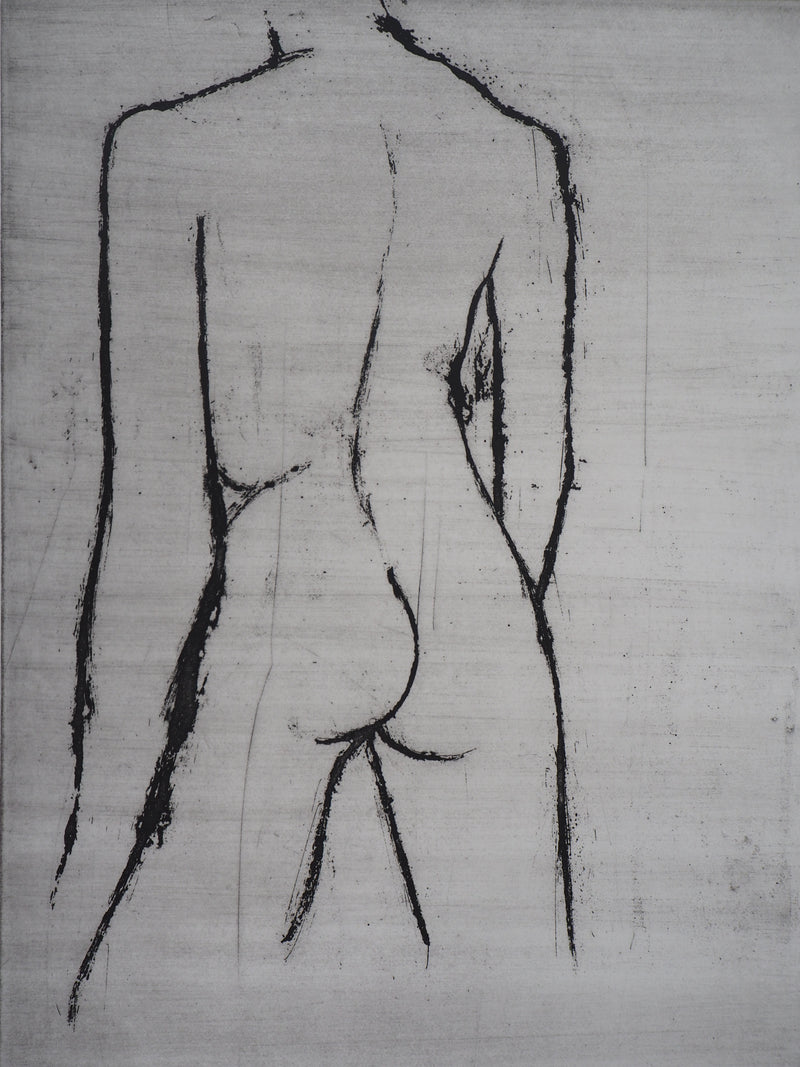 Hélène CSECH : Nu féminin de dos - Gravure (détail)