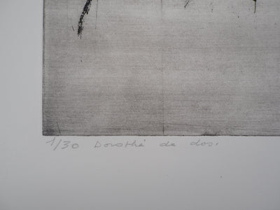 Hélène CSECH : Nu féminin de dos - Gravure (détail)