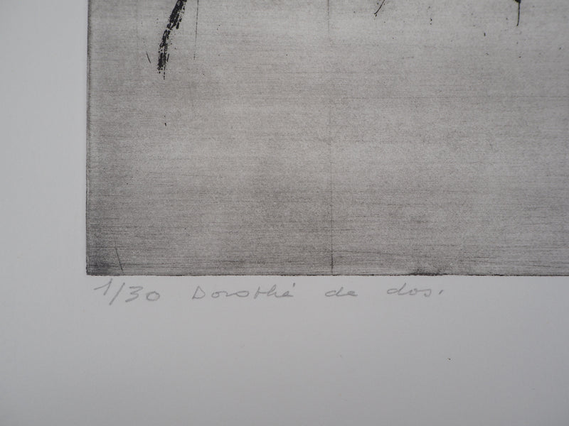 Hélène CSECH : Nu féminin de dos - Gravure (détail)