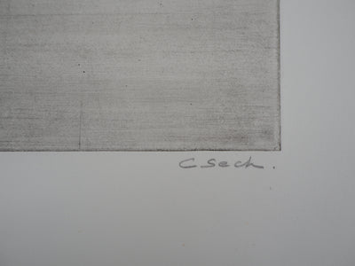 Hélène CSECH : Nu féminin de dos - Gravure (détail)