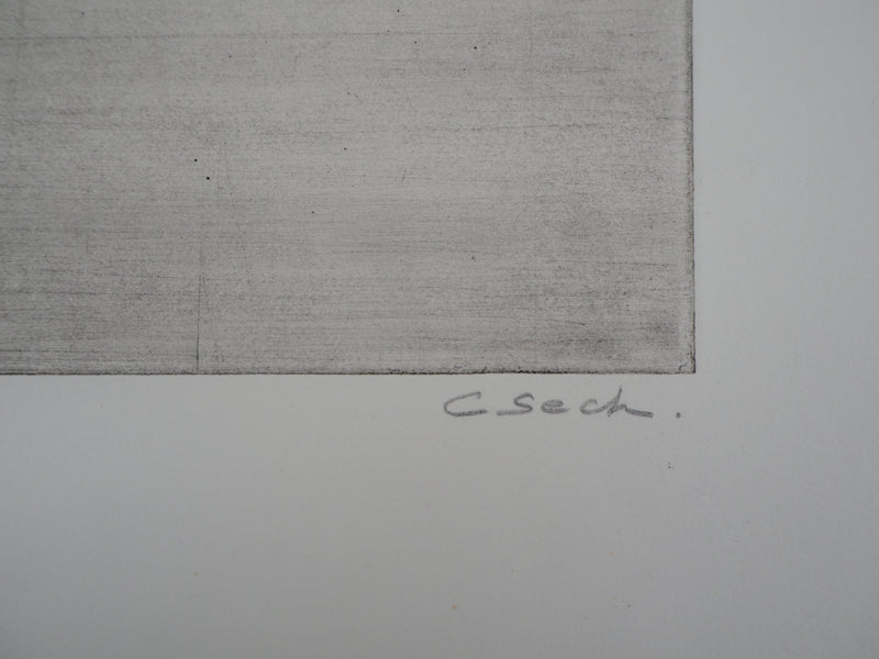 Hélène CSECH : Nu féminin de dos - Gravure (détail)