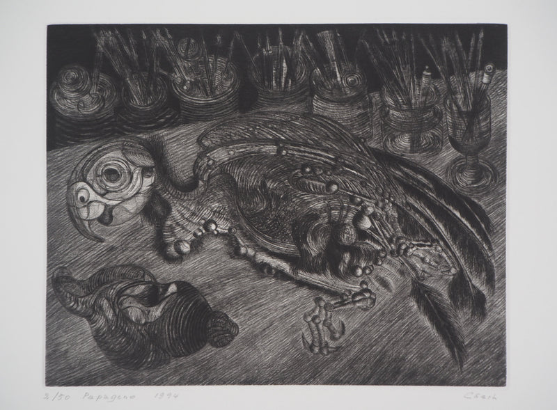 Hélène CSECH : Papageno - Gravure