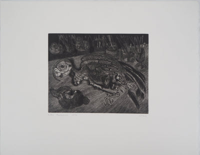 Hélène CSECH : Papageno - Gravure (détail)