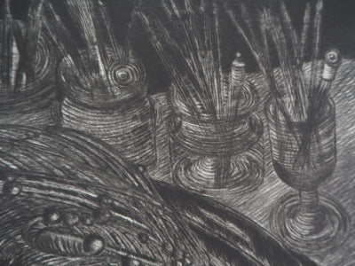 Hélène CSECH : Papageno - Gravure (détail)
