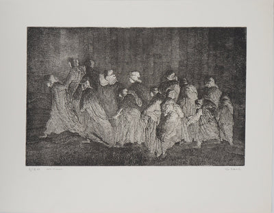 Hélène CSECH : Pèlerinage (ardeur) - Gravure (détail)
