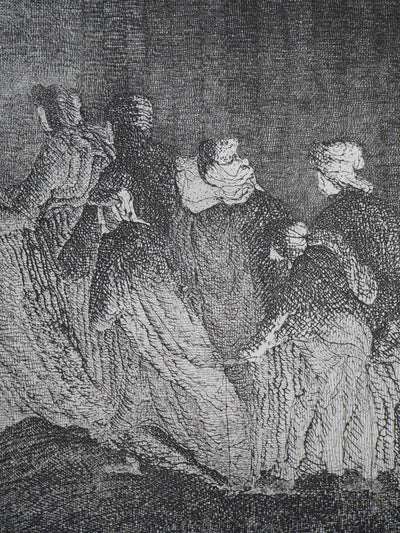 Hélène CSECH : Pèlerinage (ardeur) - Gravure (détail)