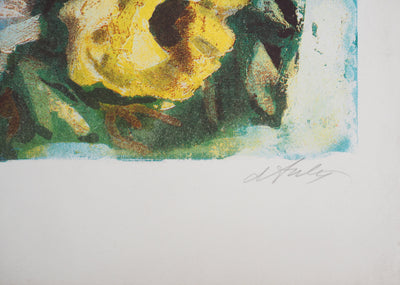 Henry Maurice D'ANTY : Bouquet de fleurs et fruits - Lithographie (détail)