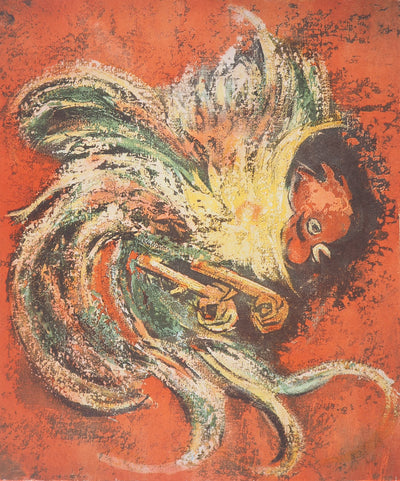 Henry Maurice D'ANTY : Coq fauviste - Lithographie (détail)
