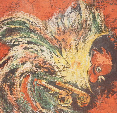 Henry Maurice D'ANTY : Coq fauviste - Lithographie (détail)